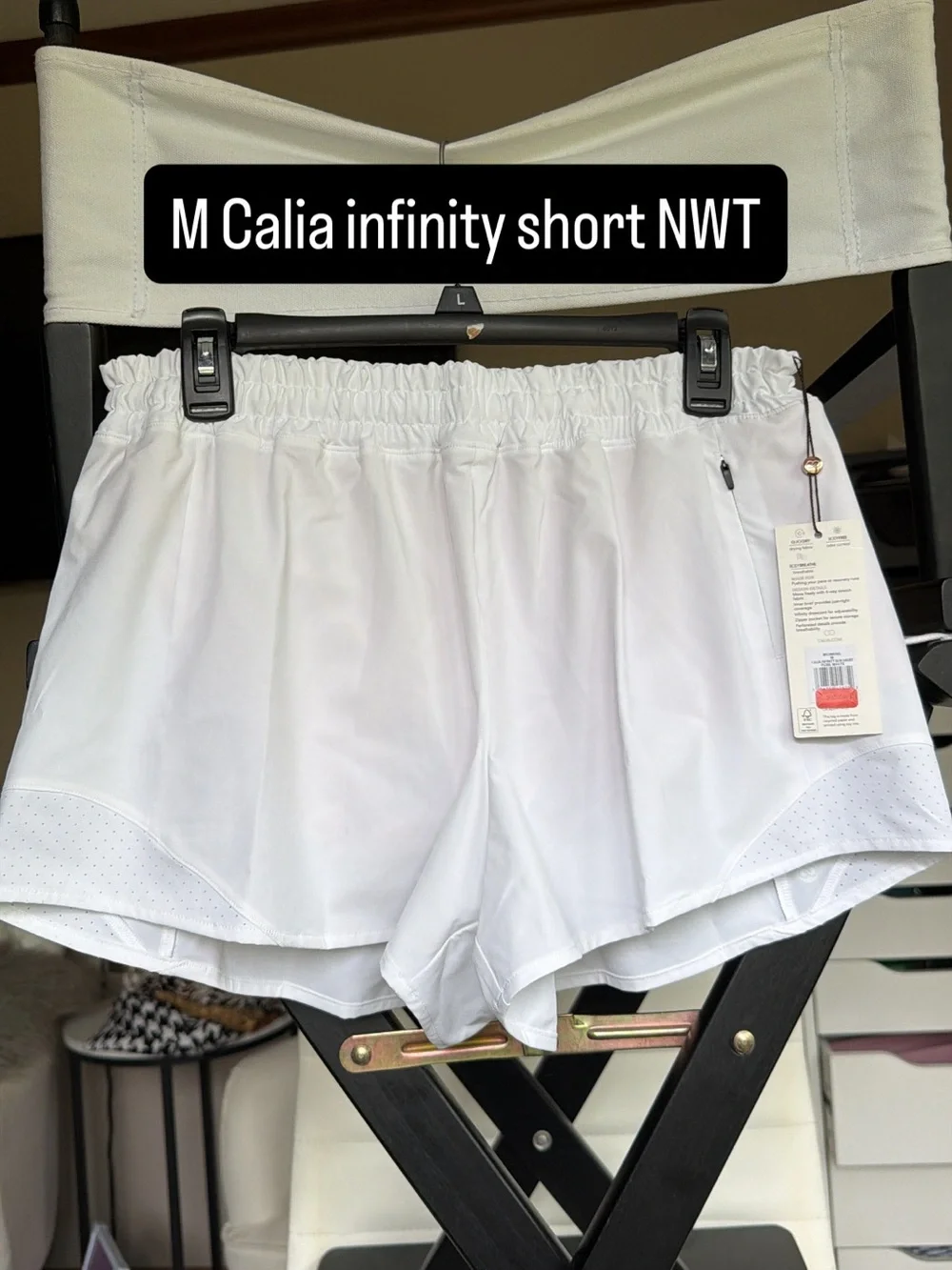NWT Calia infinity white activewear shorts